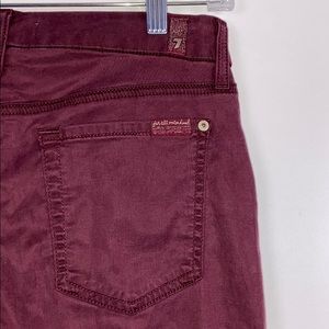 7 For All Mankind I Blair Burgundy Skinny Jean 28